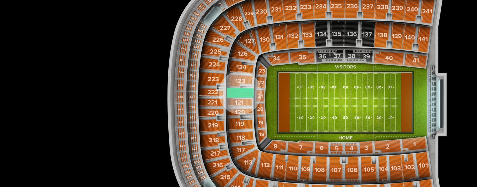 Seat view from Middle Endzone