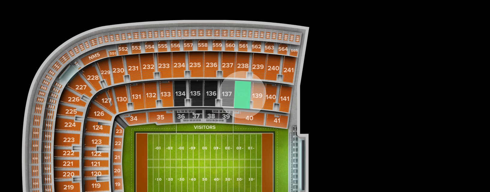 Seat view from Middle Sideline