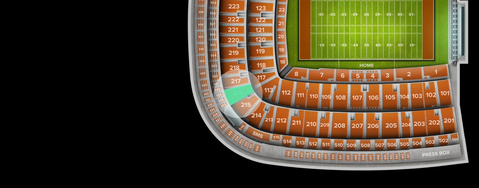 Seat view from Upper Endzone