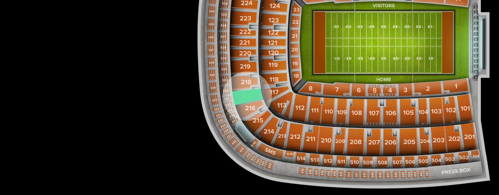 Seat view from Upper Endzone