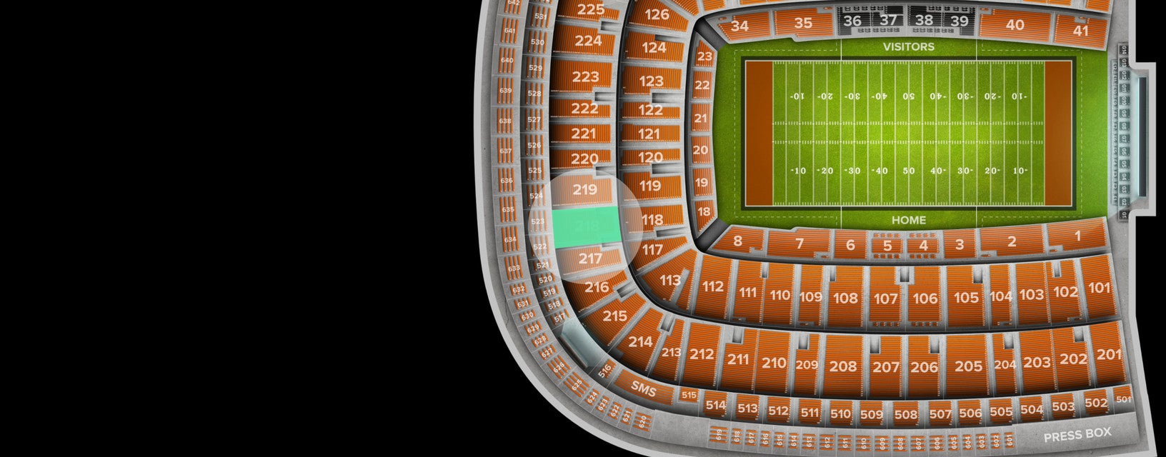 Seat view from Upper Endzone