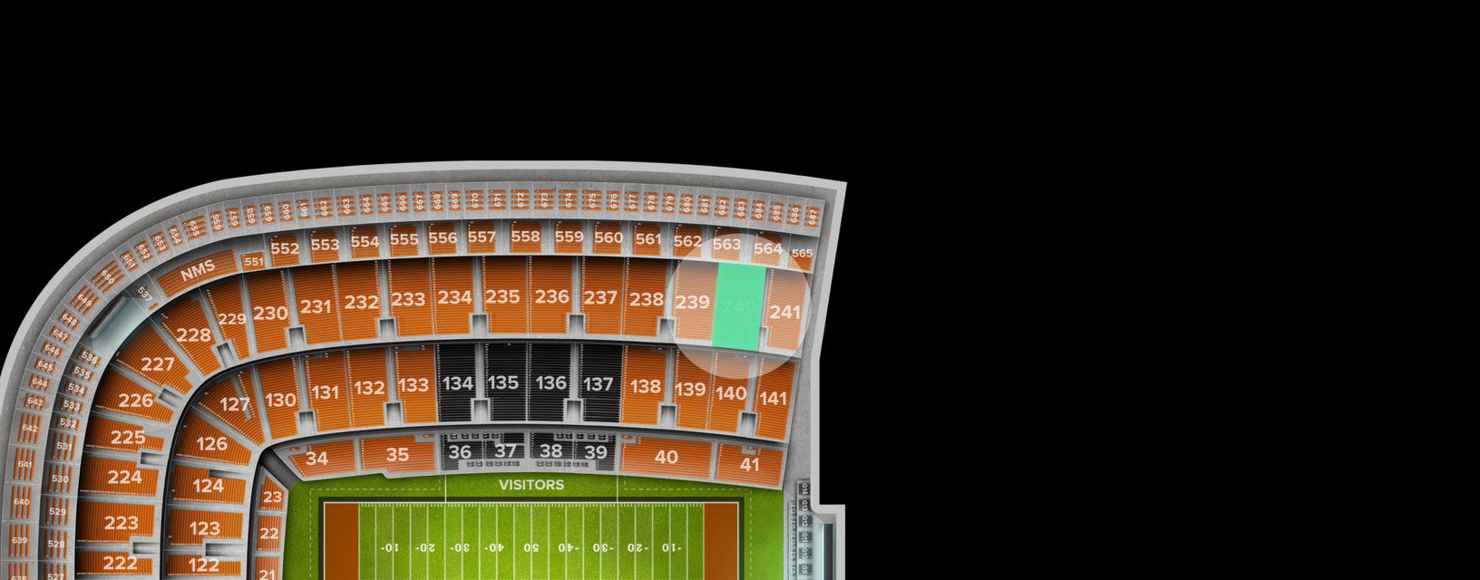 Seat view from Upper Sideline