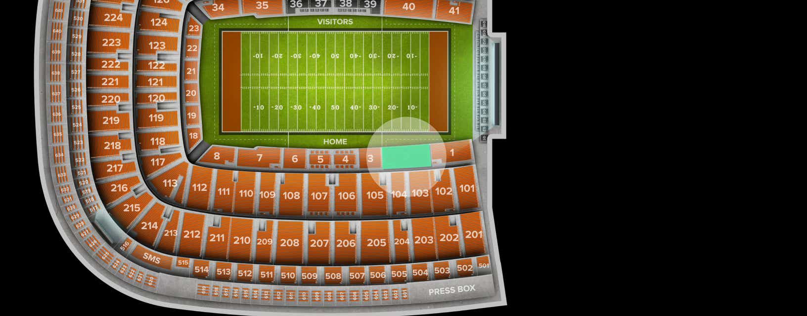 Seat view from Lower Sideline