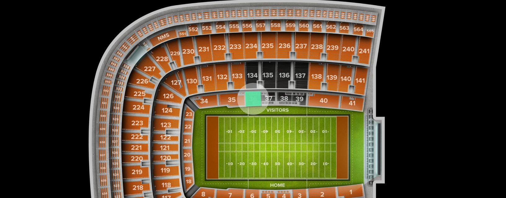 Seat view from Lower Sideline