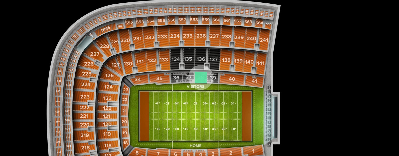 Seat view from Lower Sideline