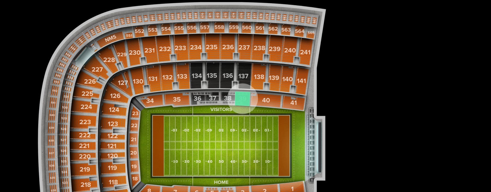 Seat view from Lower Sideline