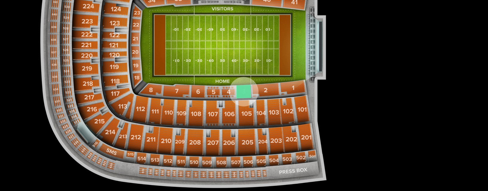 Seat view from Lower Sideline