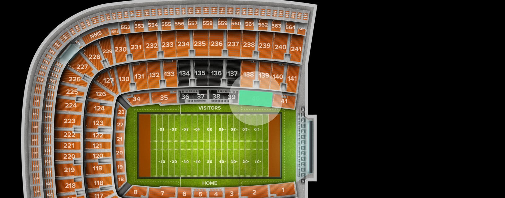 Seat view from Lower Sideline