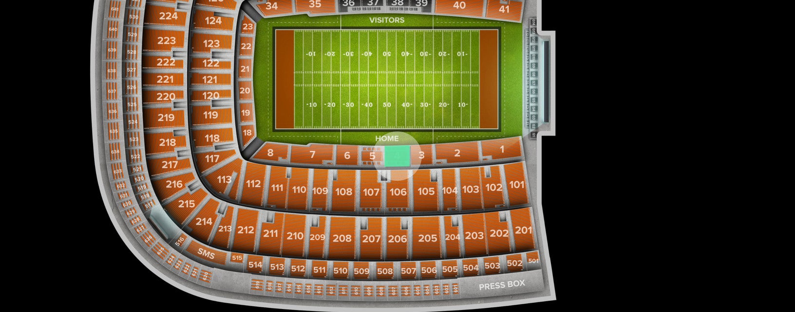 Seat view from Lower Sideline