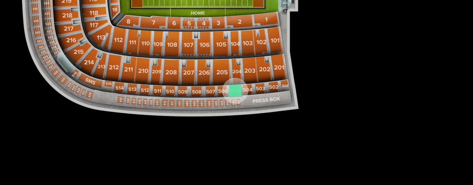Seat view from Club