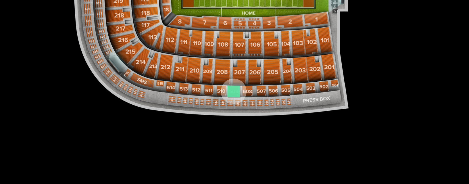 Seat view from Club