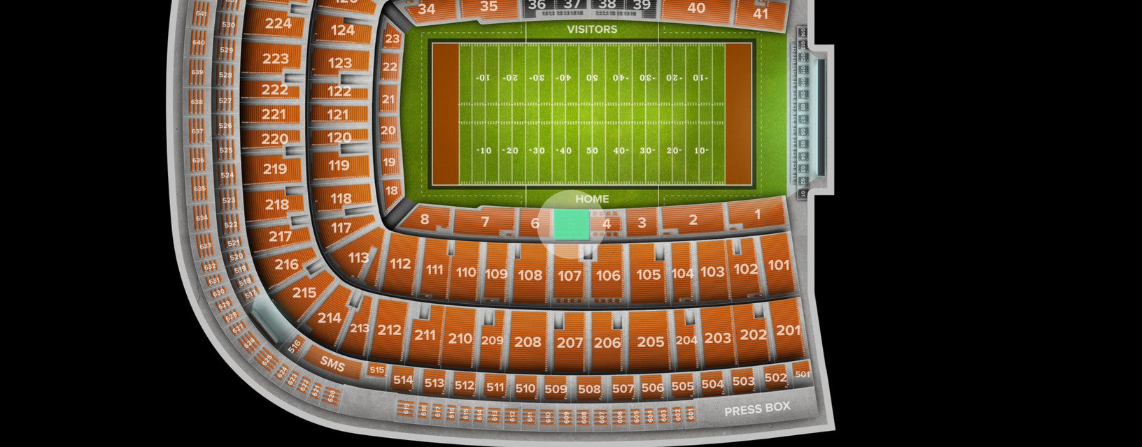 Seat view from Lower Sideline