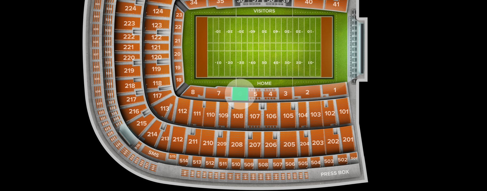 Seat view from Lower Sideline