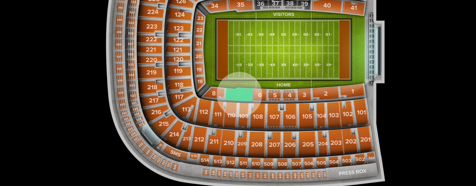 Seat view from Lower Sideline