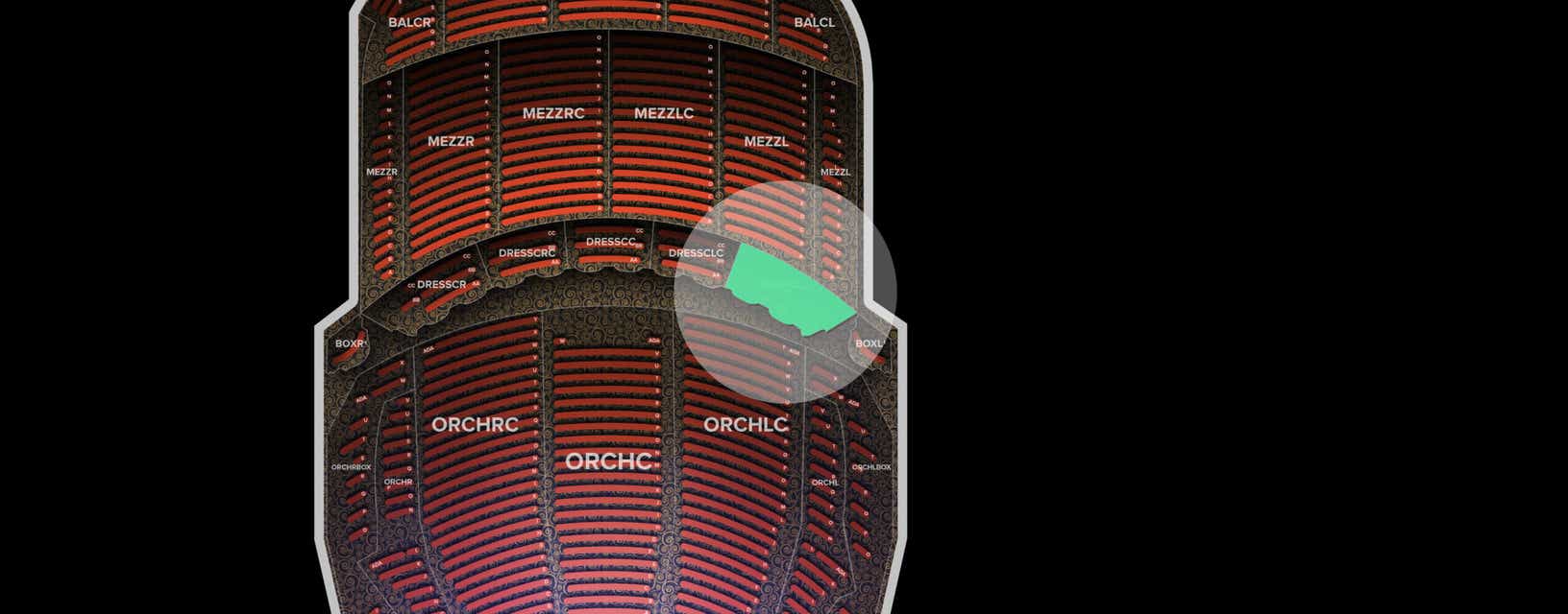Seat view from Dress Circle