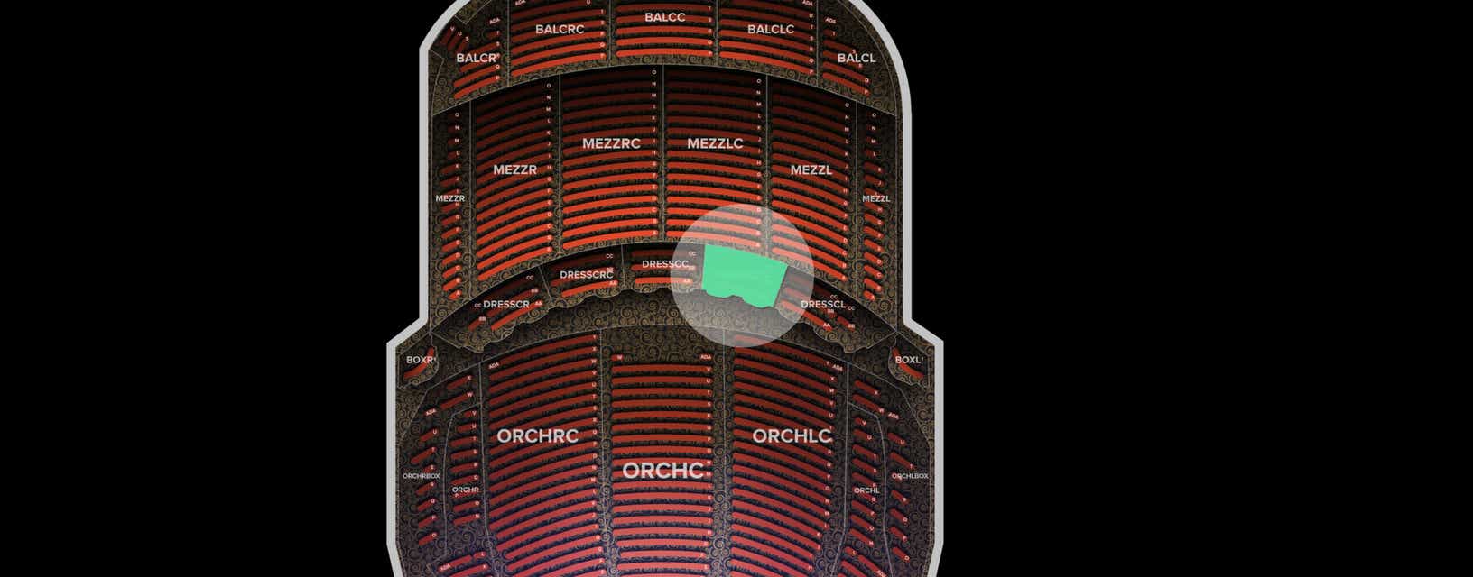 Seat view from Dress Circle