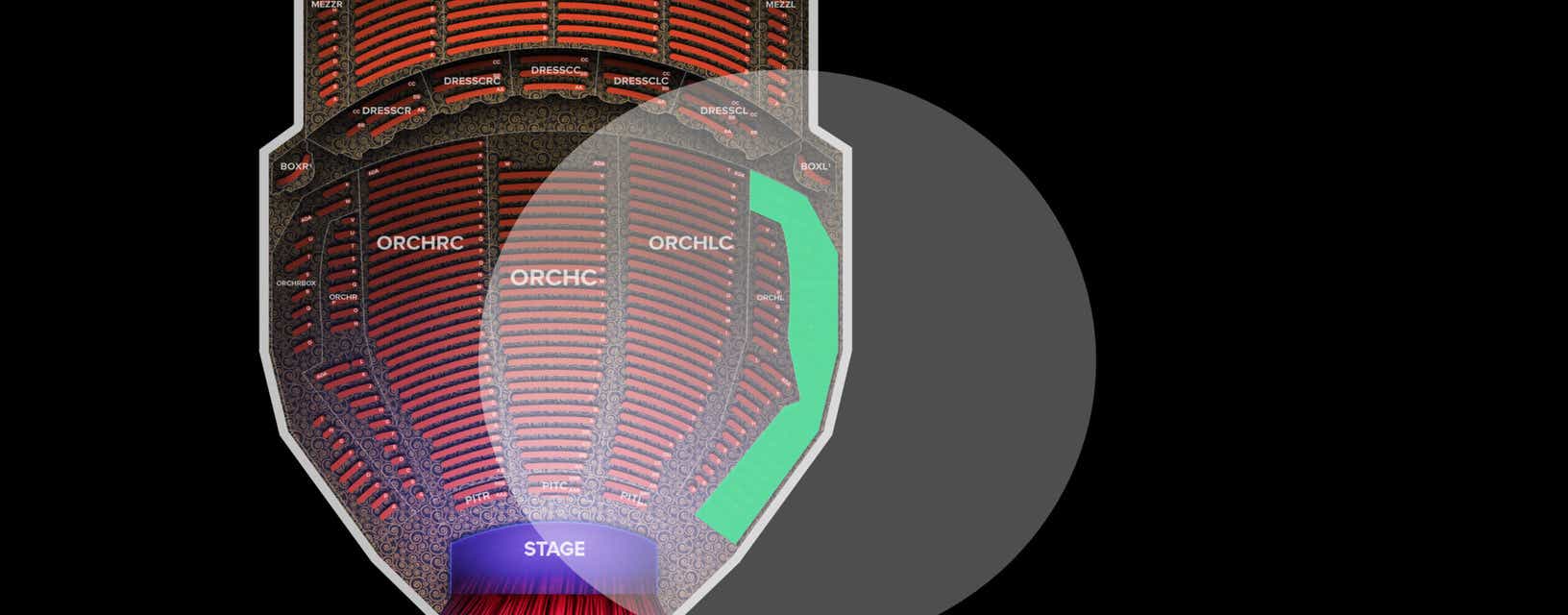 Seat view from Orchestra Box