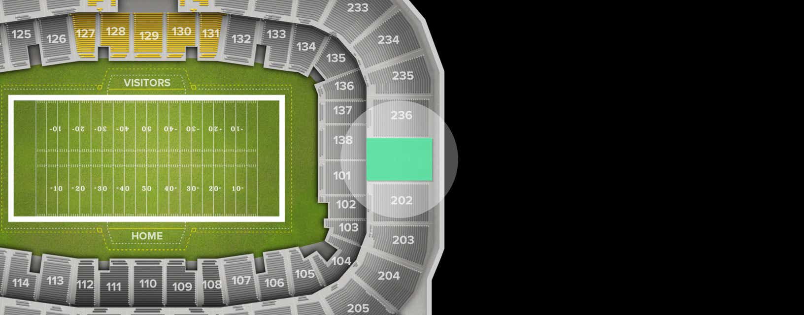 Seat view from Upper End Zone