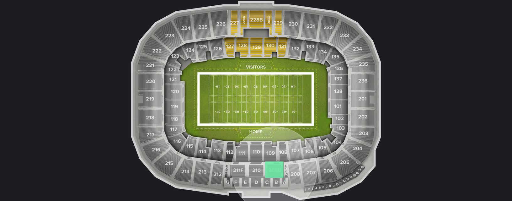 Seat view from Upper Sideline
