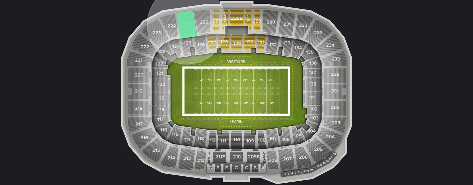 Seat view from Upper Sideline