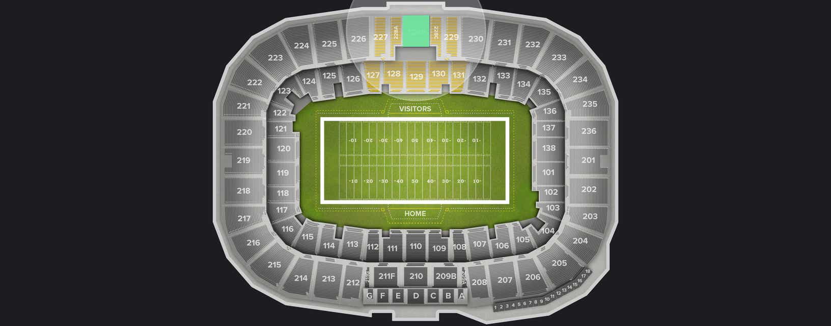 Seat view from Upper Sideline