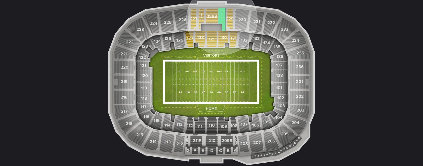 Seat view from Upper Sideline