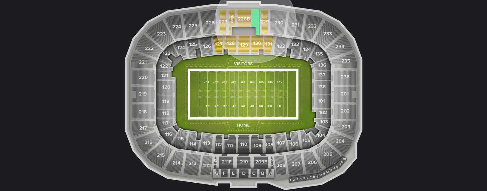 Seat view from Upper Sideline