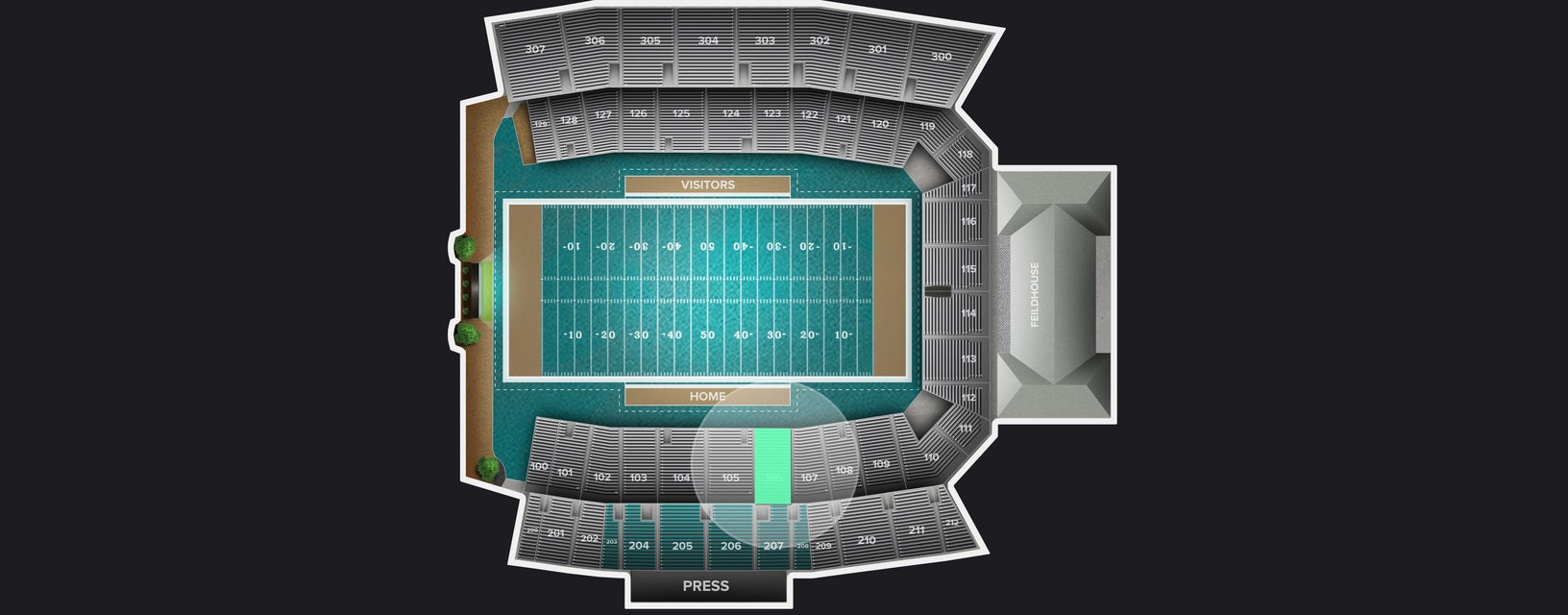 Seat view from Lower Sideline