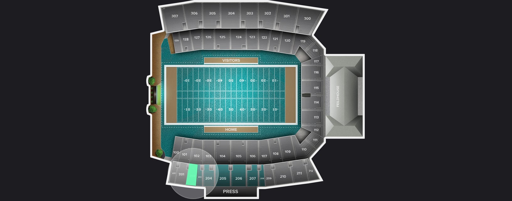 Seat view from Upper Sideline