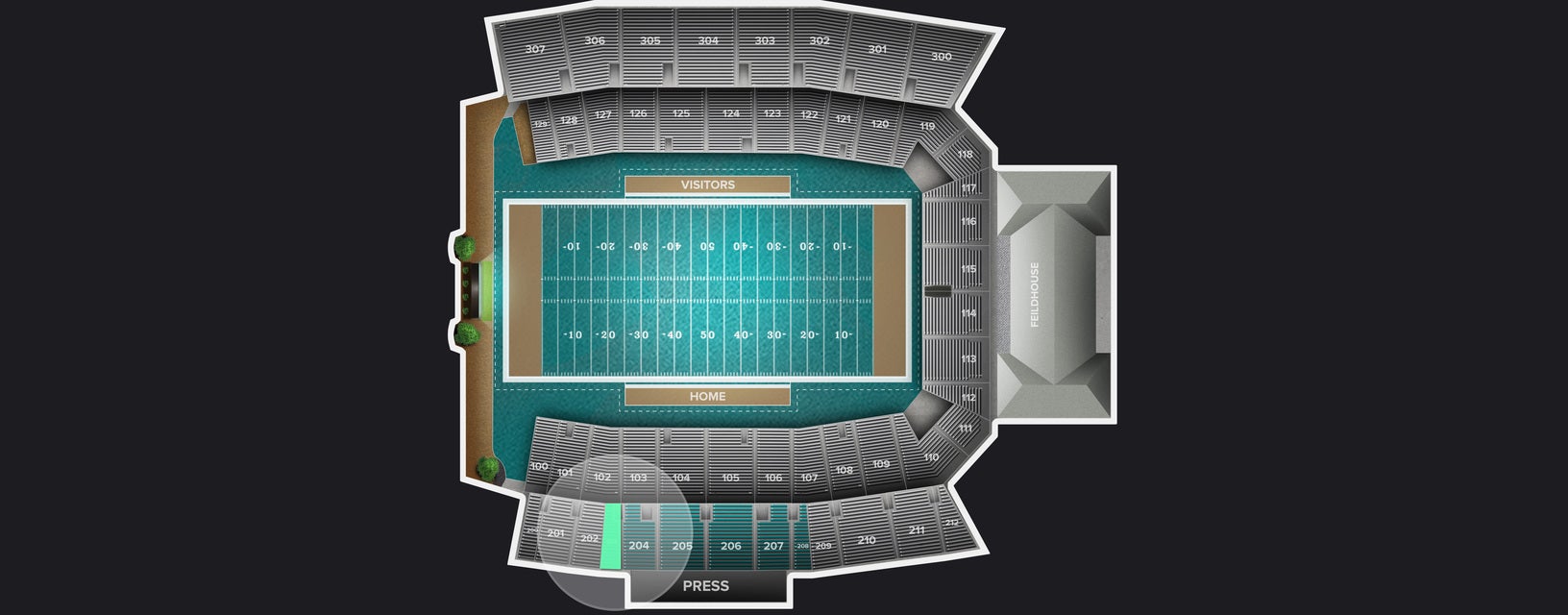 Seat view from Upper Sideline