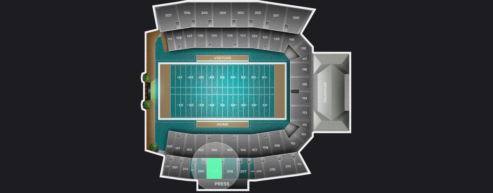 Seat view from Upper Sideline
