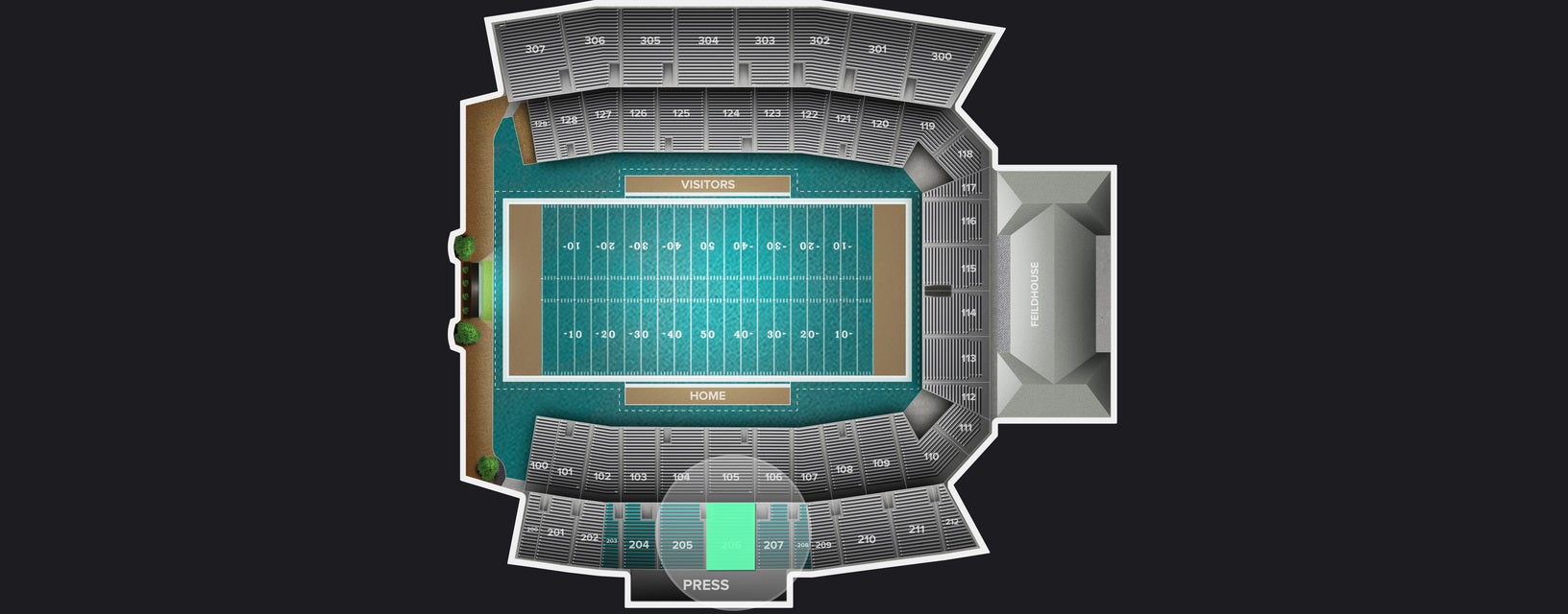 Seat view from Upper Sideline