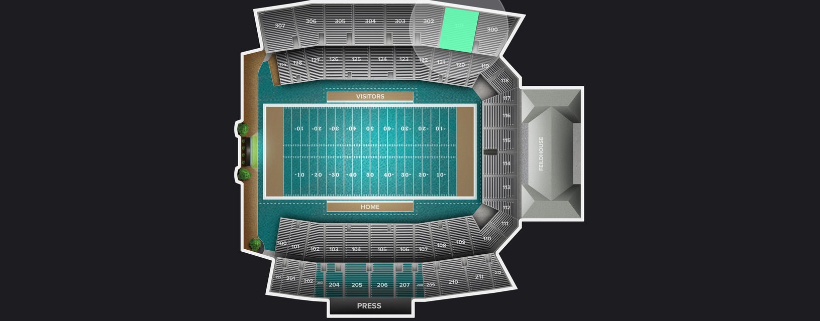 Seat view from Upper Sideline