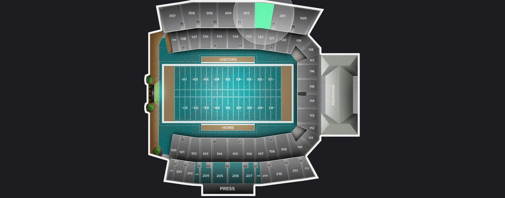 Seat view from Upper Sideline