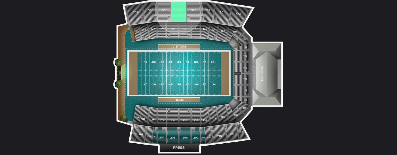 Seat view from Upper Sideline