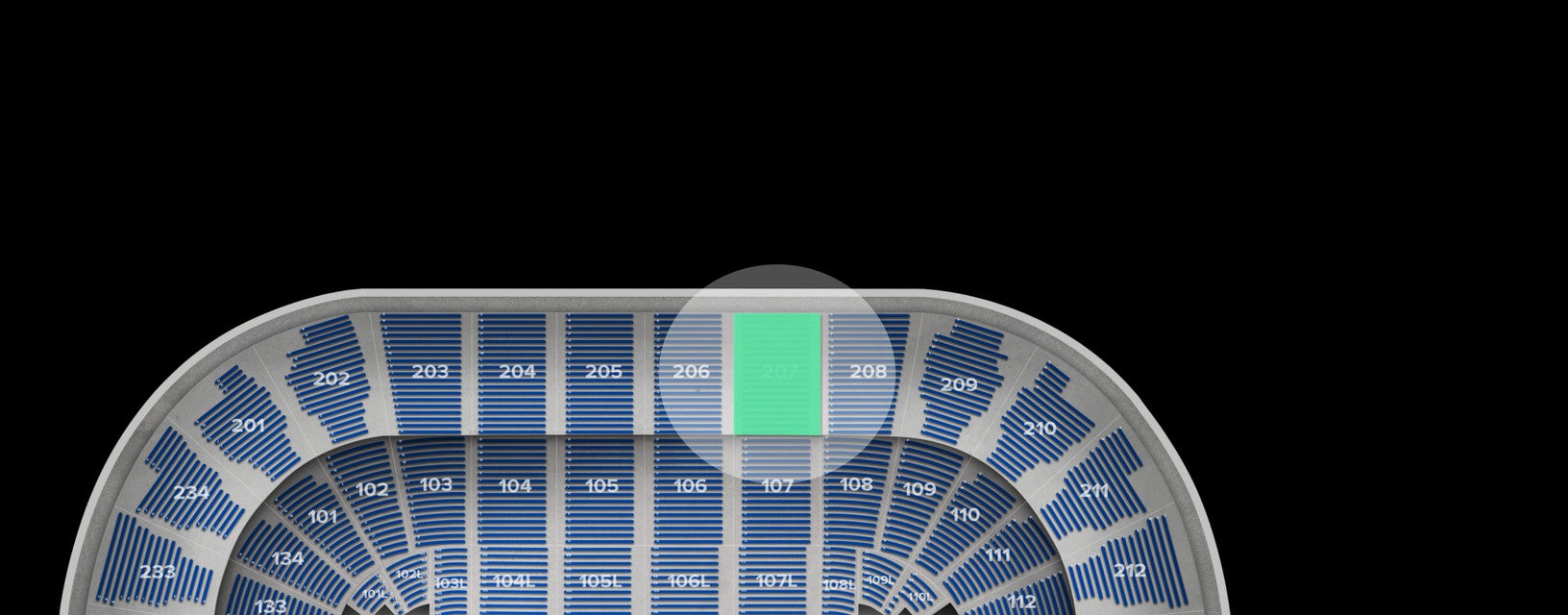 Seat view from Upper Sideline