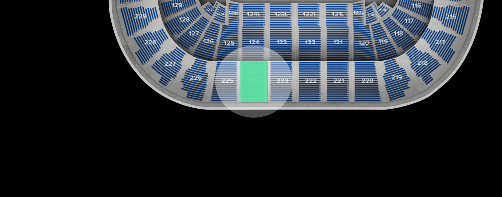 Seat view from Upper Sideline