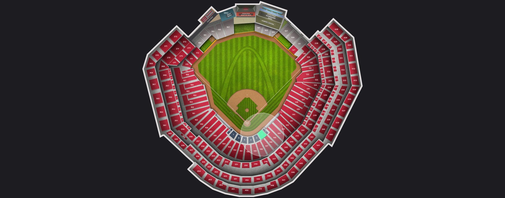 Seat view from Cardinals Club