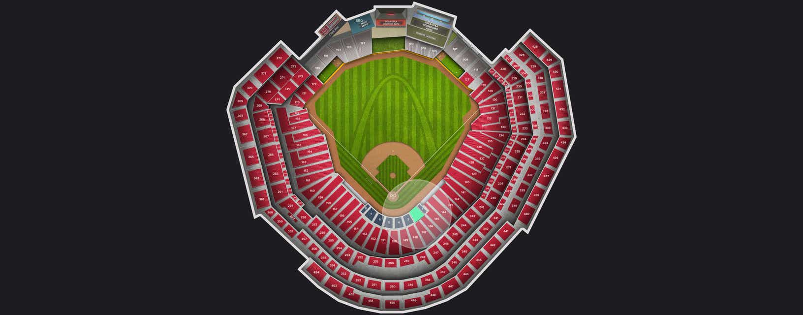 Seat view from Cardinals Club