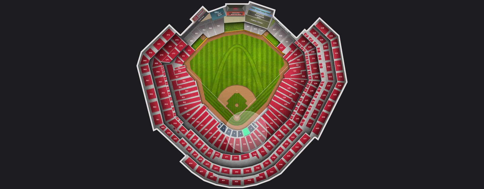 Seat view from Cardinals Club