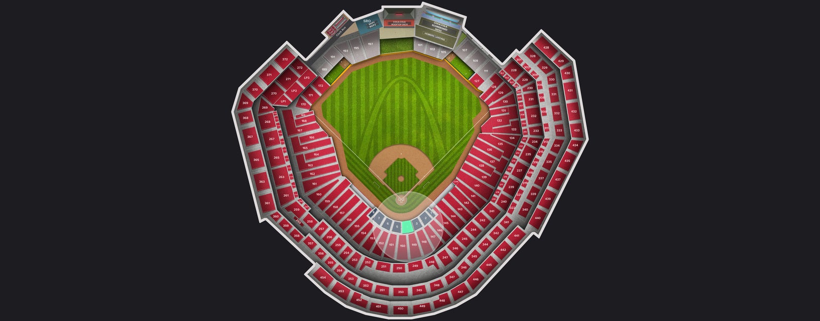 Seat view from Cardinals Club