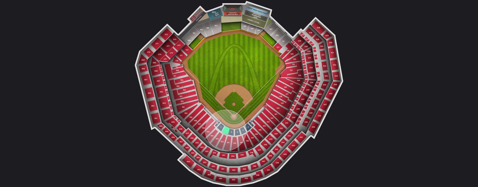 Seat view from Cardinals Club