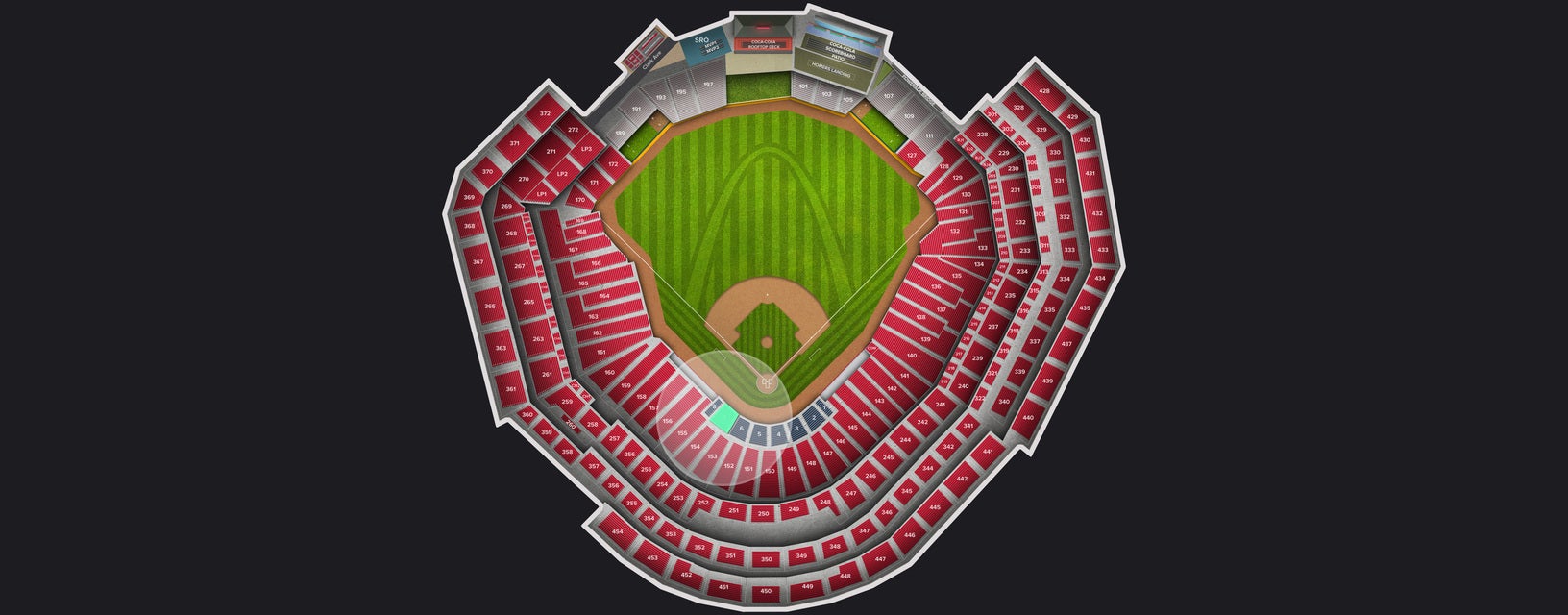 Seat view from Cardinals Club