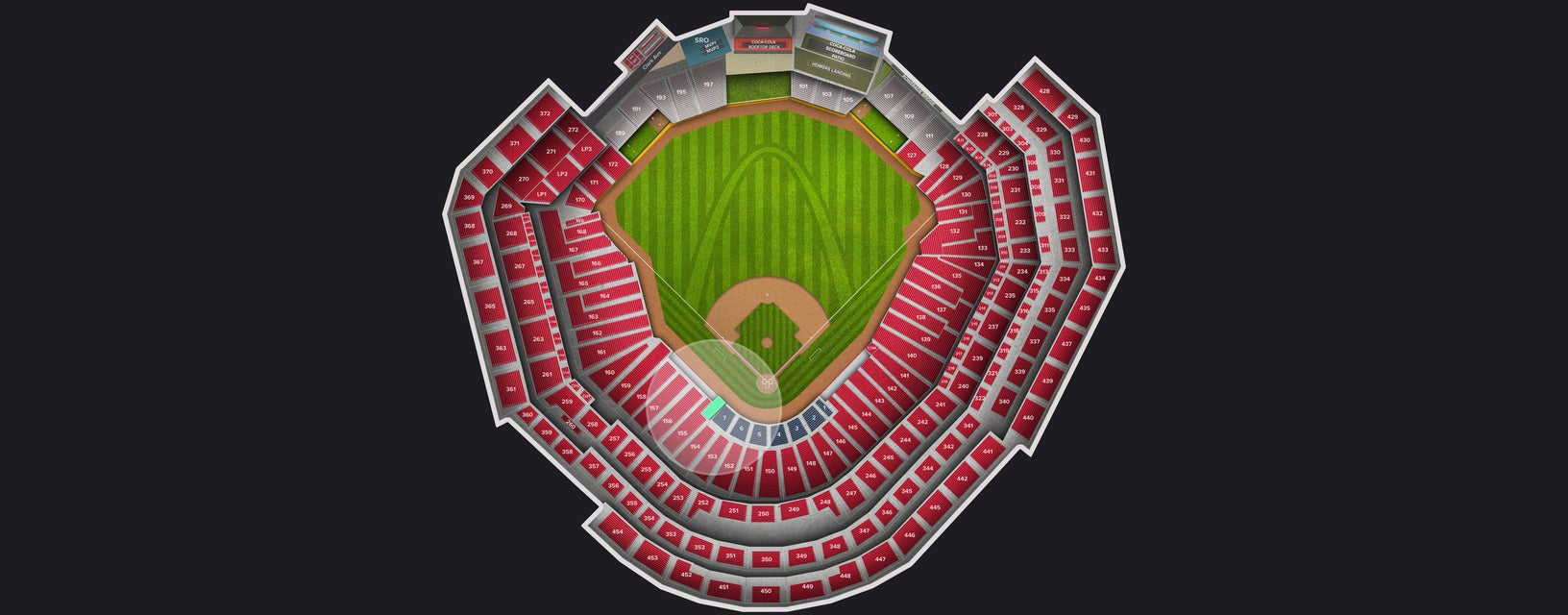 Seat view from Cardinals Club