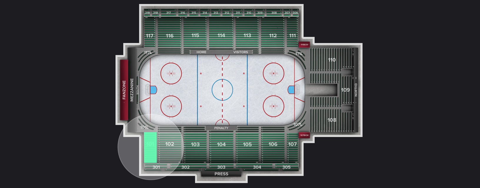 Seat view from Section