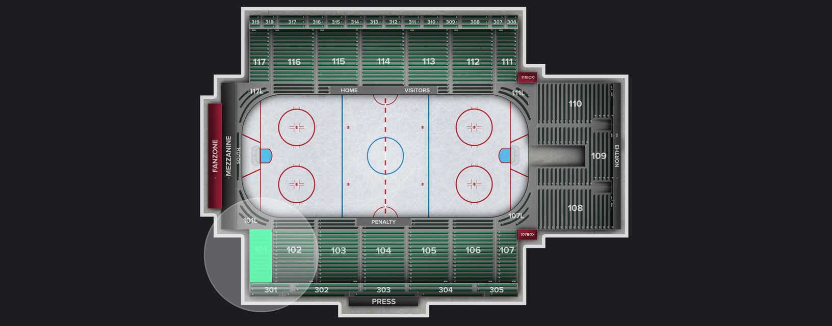 Seat view from Section