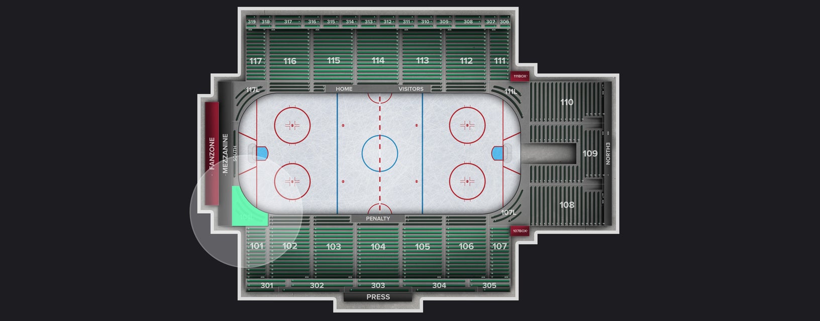 Seat view from Section