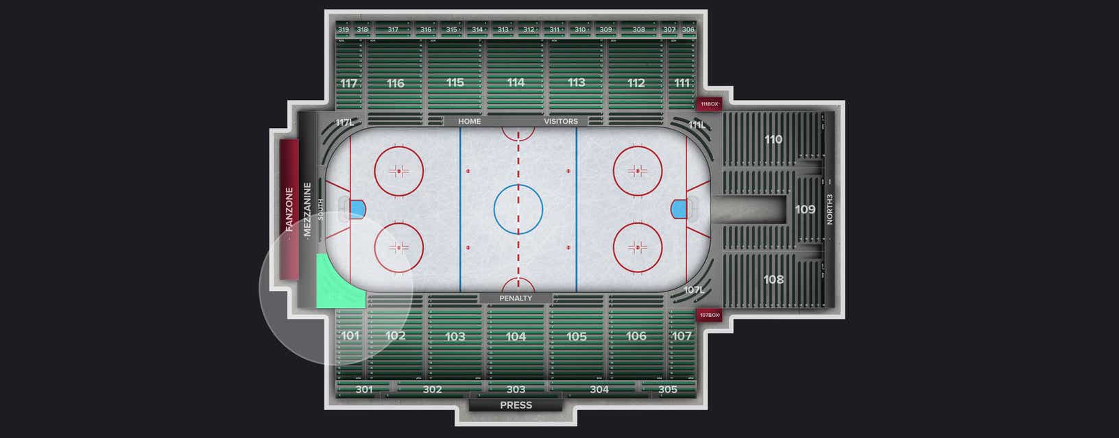 Seat view from Section