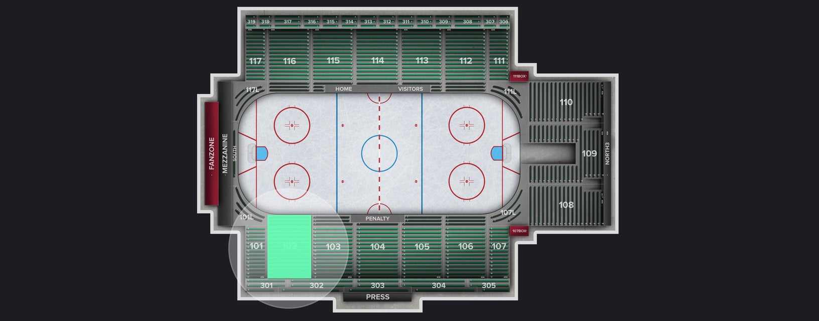 Seat view from Section