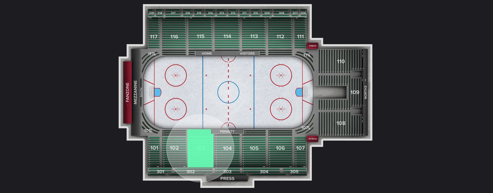 Seat view from Section